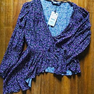 Zara Floral Print Blouse, Size XXL